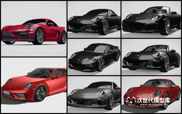 30个保时捷Porsche跑车系列汽车模型合集