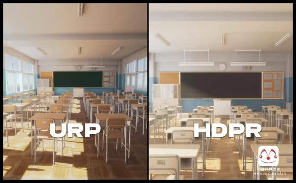 免费分享的Unity高质量学校教室场景模型：提供HDRP和URP版本