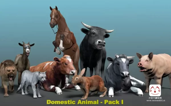 高品质农场家畜动物3d模型