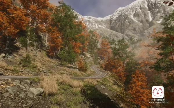 高品质写实秋季山谷自然环境场景模型