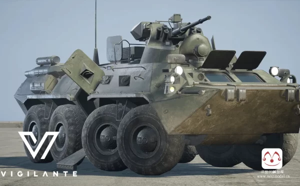 BTR-82l轮式装甲车3d模型