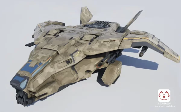 高品质科幻游戏运输船3d模型