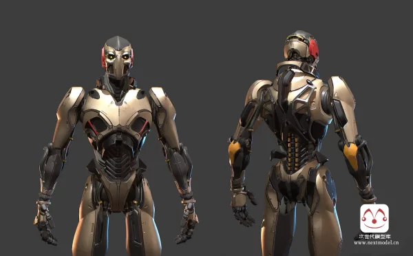 科幻机甲战斗机器人角色模型