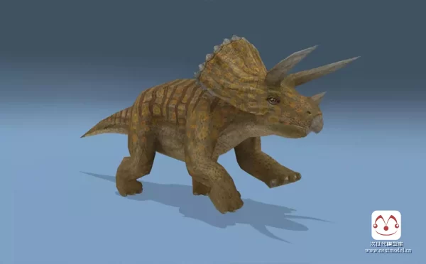 低多边形侏罗纪三角龙恐龙角色模型