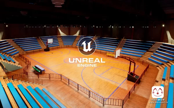 超高品质篮球场室内环境场景模型