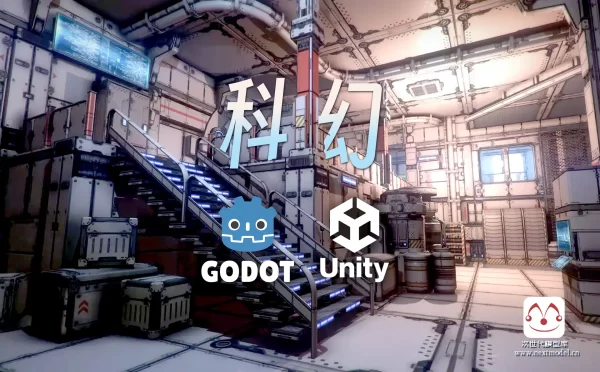 超高品质的俯视视角科幻游戏场景环境模型-Unity、Godot资源