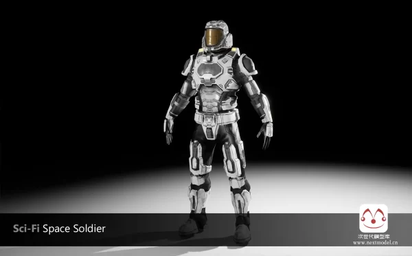 男性角色科幻太空士兵模型