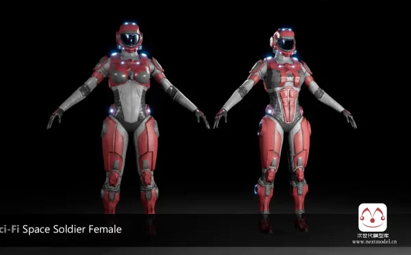 女性角色科幻太空士兵模型