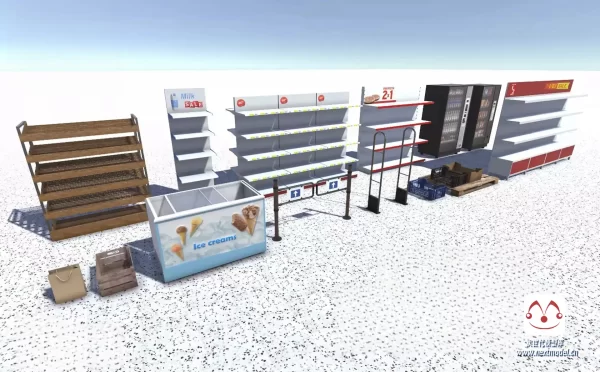 商店柜子设备货架道具模型合集