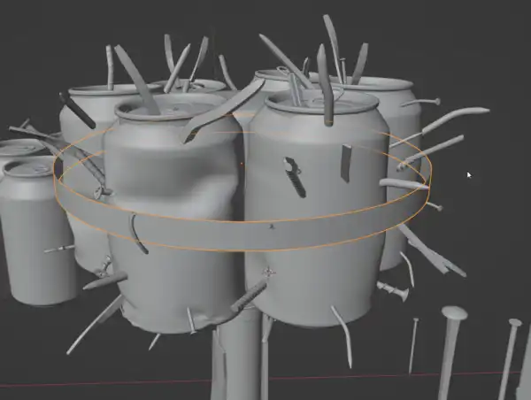 废土风易拉罐手雷3D模型创作流程次世代模型库