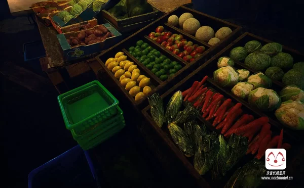 模块化夜市菜市场环境模型