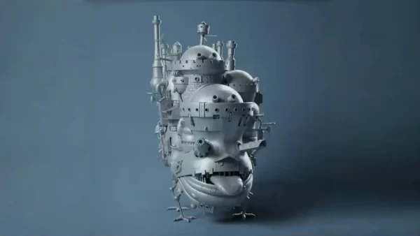 复刻哈尔的移动城堡风格的3D移动城堡模型，细节令人惊叹