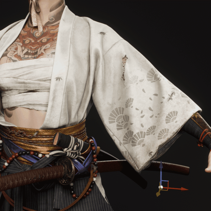 揭秘在UE5中创建女武士游戏角色创作的全过程次世代模型库