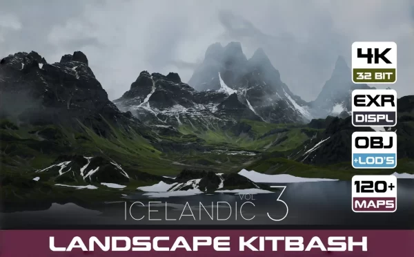 超高精度6套冰岛山脉景观地形模型套装Vol.3-OBJ格式