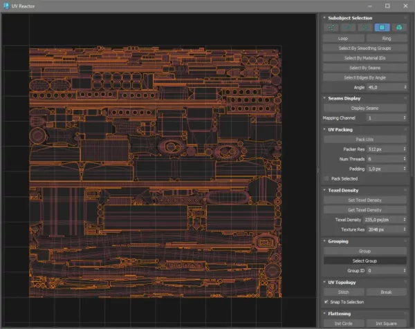UVReactor – 3ds Max高性能UV展开与打包插件
