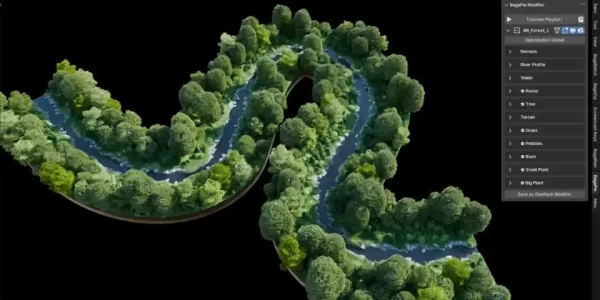Baga River Generator：在 Blender 场景中“画”出河流的新工具