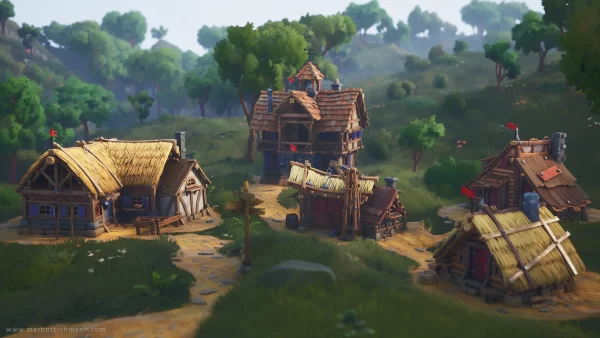 致敬经典：用现代 3D 引擎重现《工人物语3》风格村庄