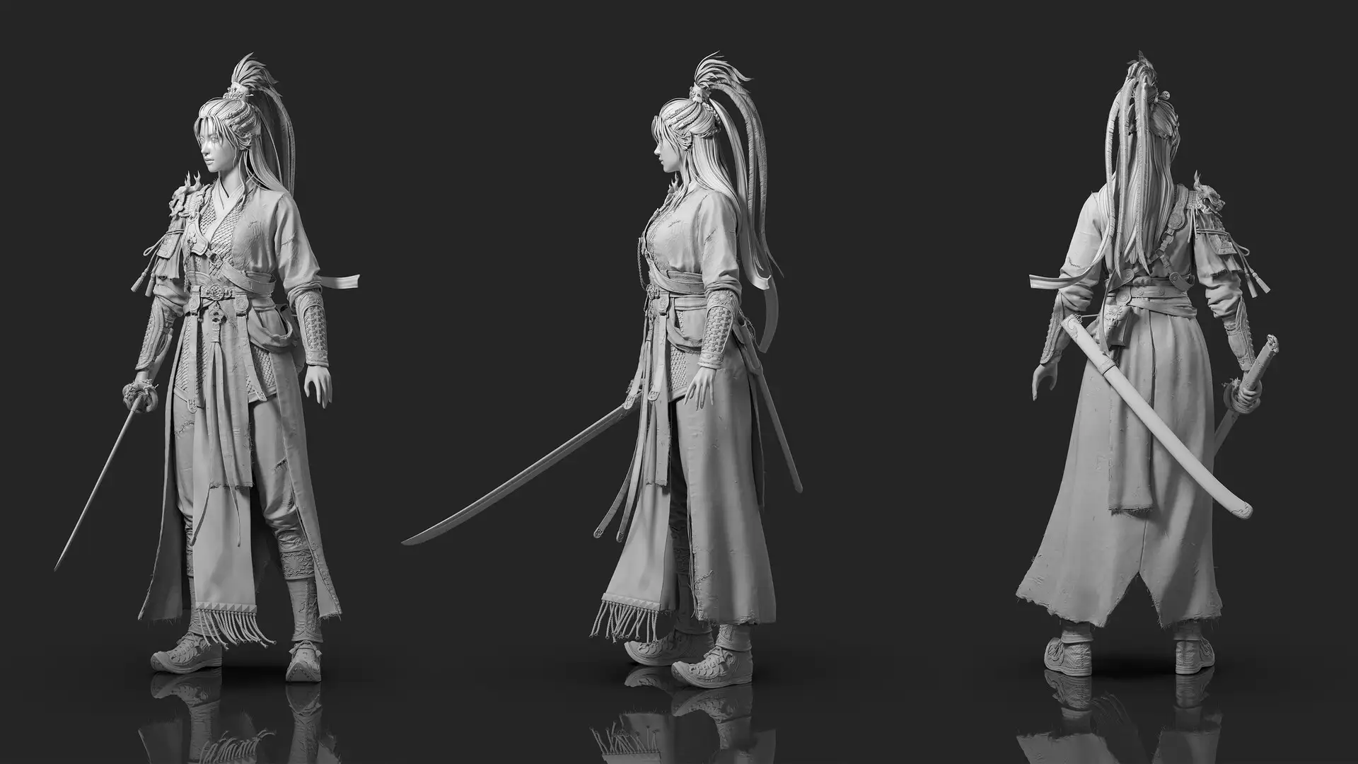 【国风惊艳】3D艺术家还原传奇女将穆桂英，细节美哭！-次世代模型库