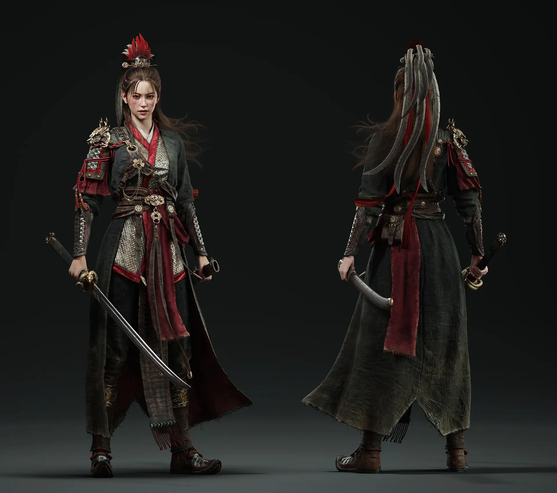 【国风惊艳】3D艺术家还原传奇女将穆桂英，细节美哭！-次世代模型库