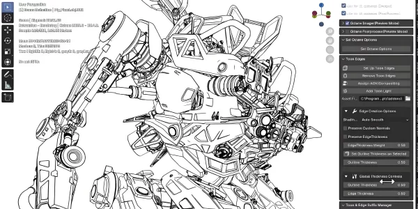 Otoy 推出免费插件 Octane Edge Tools：在 Blender 中实现高质量轮廓线渲染