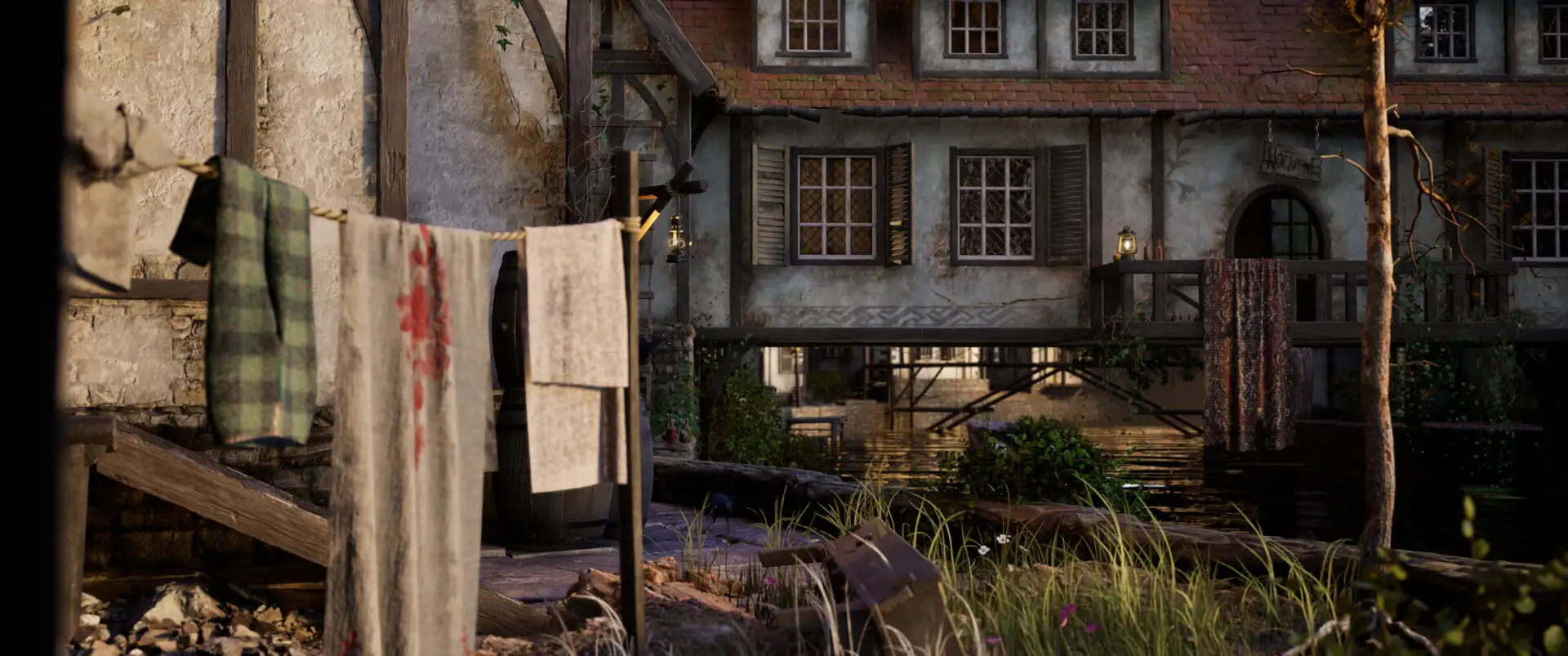 宁静河畔村庄场景！Ana Vien 使用 ZBrush & UE5 打造写实乡村风貌-次世代模型库