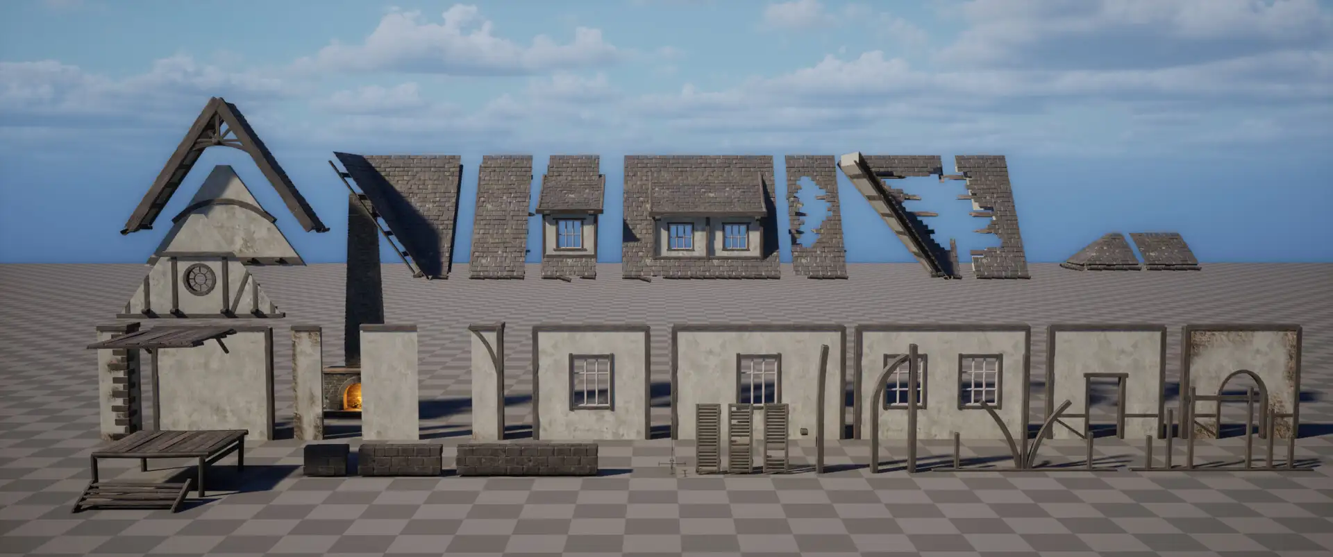 宁静河畔村庄场景！Ana Vien 使用 ZBrush & UE5 打造写实乡村风貌-次世代模型库