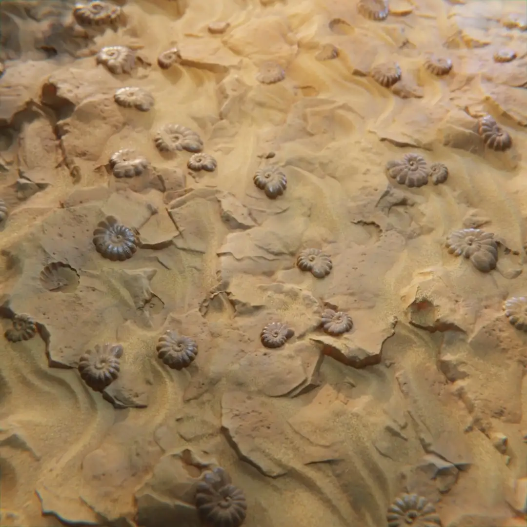 如何用Material Maker 1.4 制作沙地化石材质​​-次世代模型库