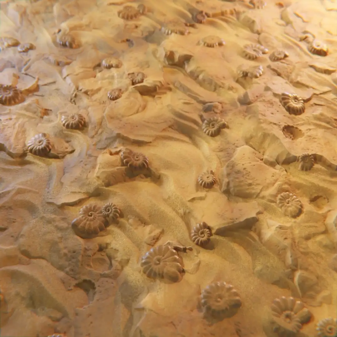 如何用Material Maker 1.4 制作沙地化石材质​​-次世代模型库