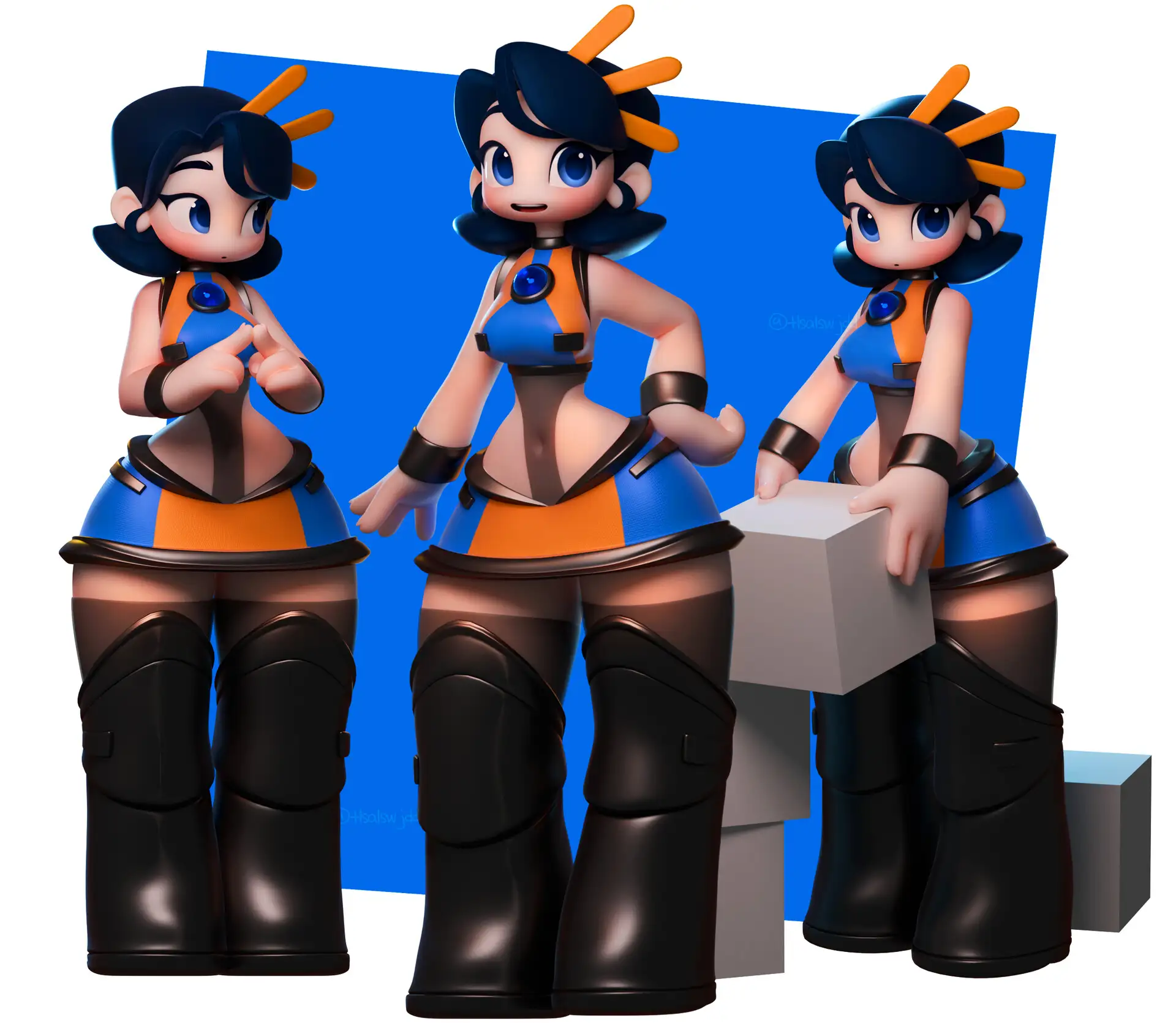 这个风格化3D角色堪称Blender官方吉祥物-次世代模型库