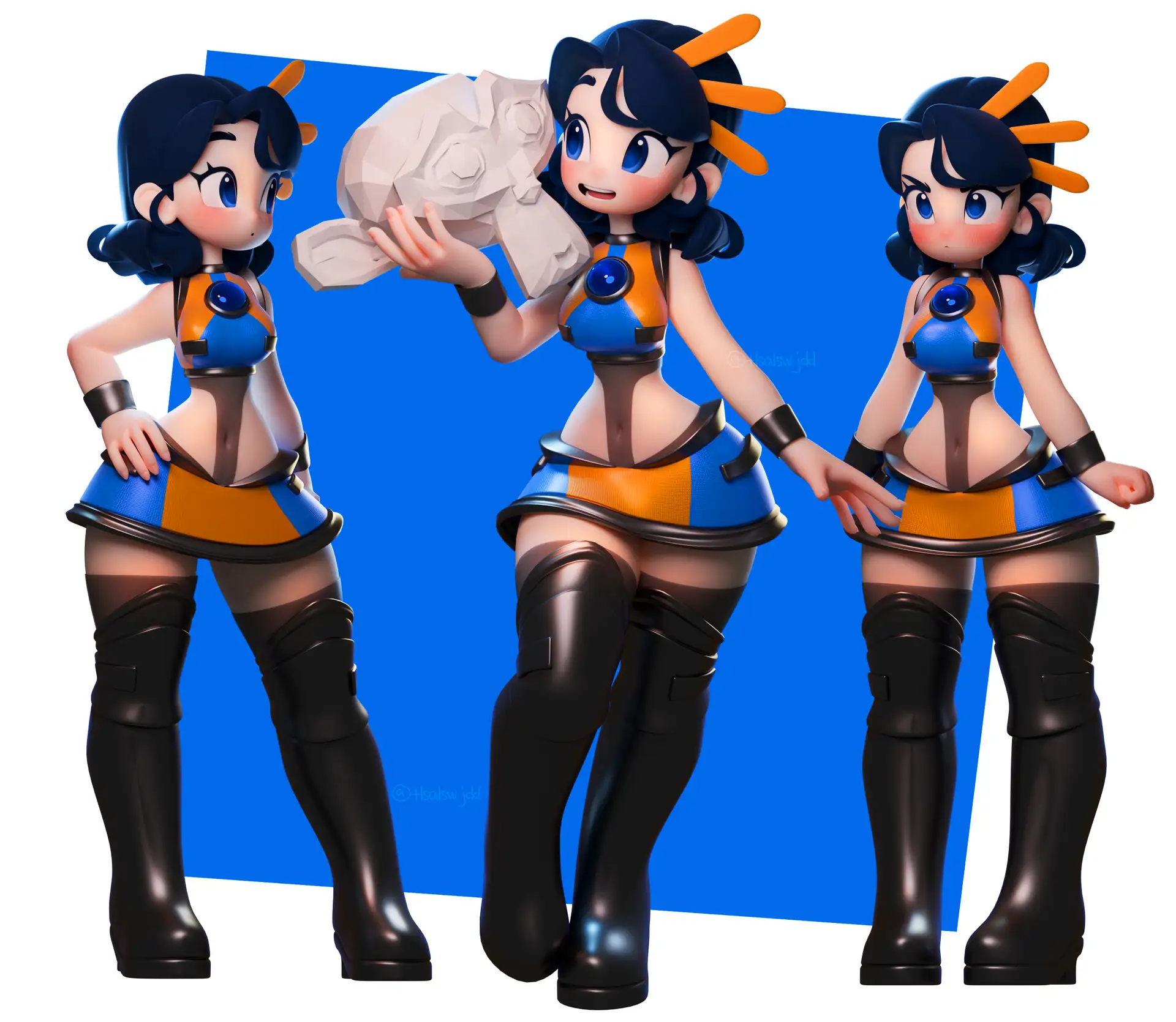 这个风格化3D角色堪称Blender官方吉祥物-次世代模型库