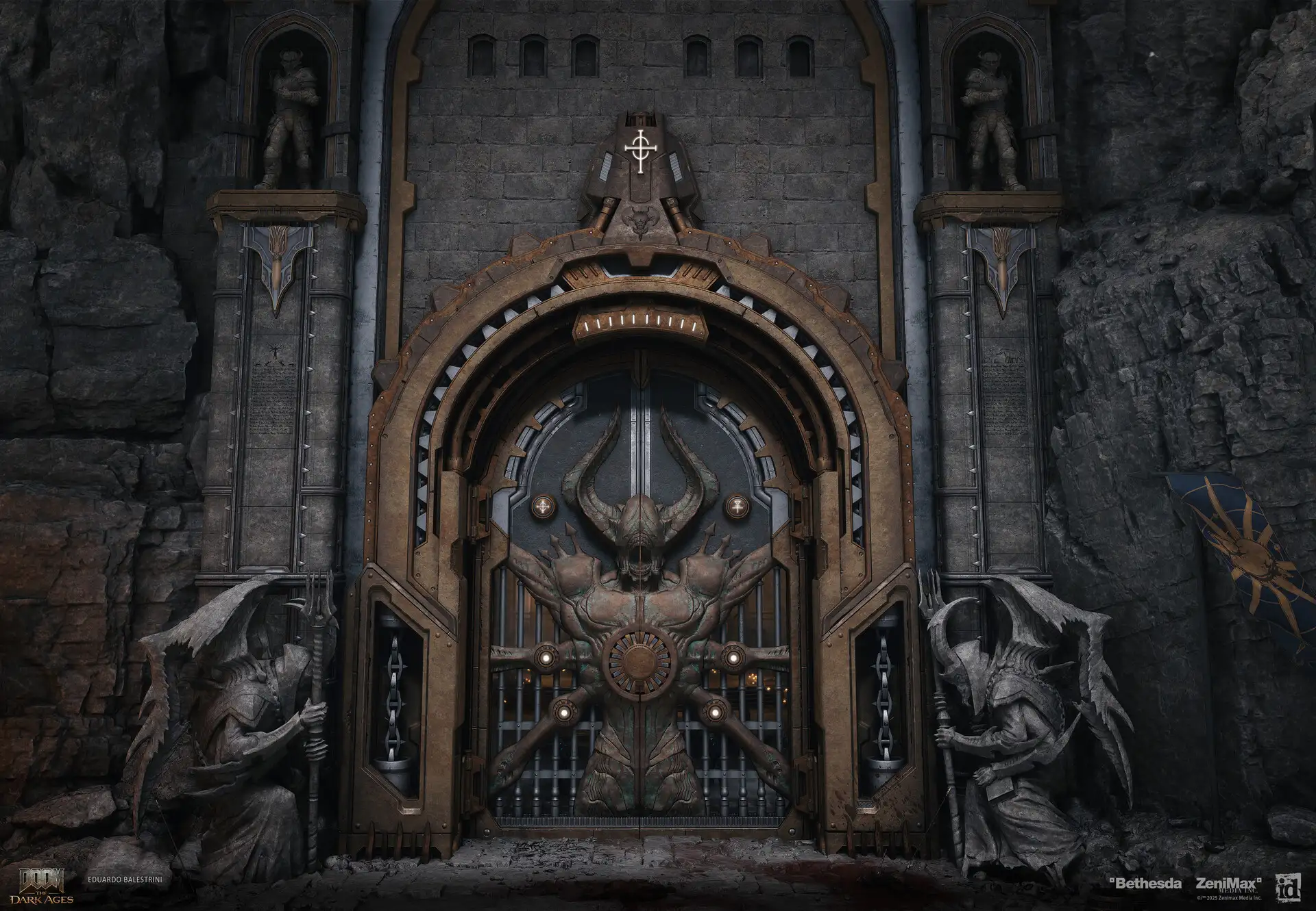 ​《毁灭战士：黑暗时代》：开发者亲手打造的艺术概念图​​，揭秘中世纪废土美学​​-次世代模型库