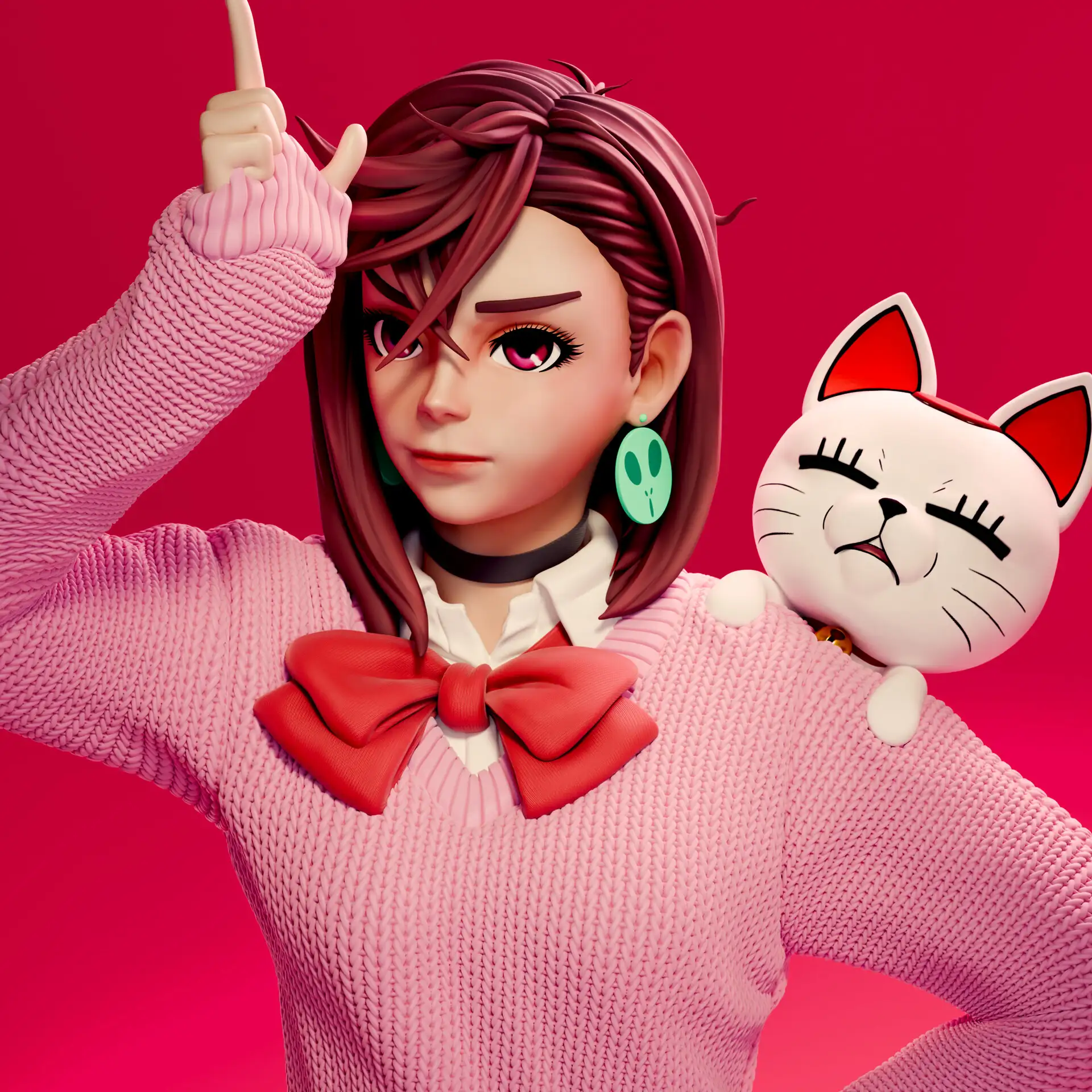 《Dandadan》中的Momo Ayase与Turbo Granny以3D形式重现-次世代模型库 Momo Ayase & Turbo Granny