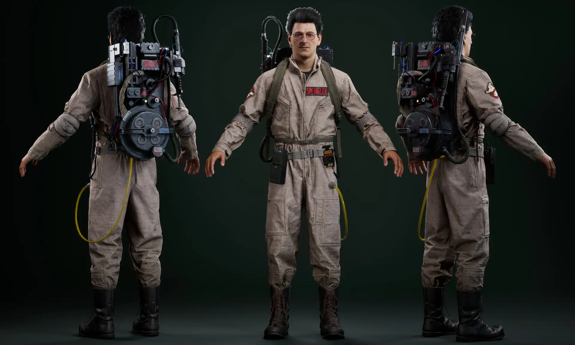 《捉鬼敢死队》主角以3D形式重现，使用ZBrush和UE 5.6制作-次世代模型库