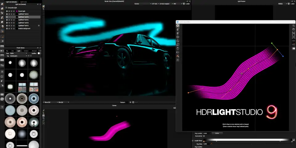 HDR Light Studio 9 新增 Lumi-Curve:自由曲线光源提升照明设计灵活性-次世代模型库 HDR Light Studio 9 Lumi-Curve 功能