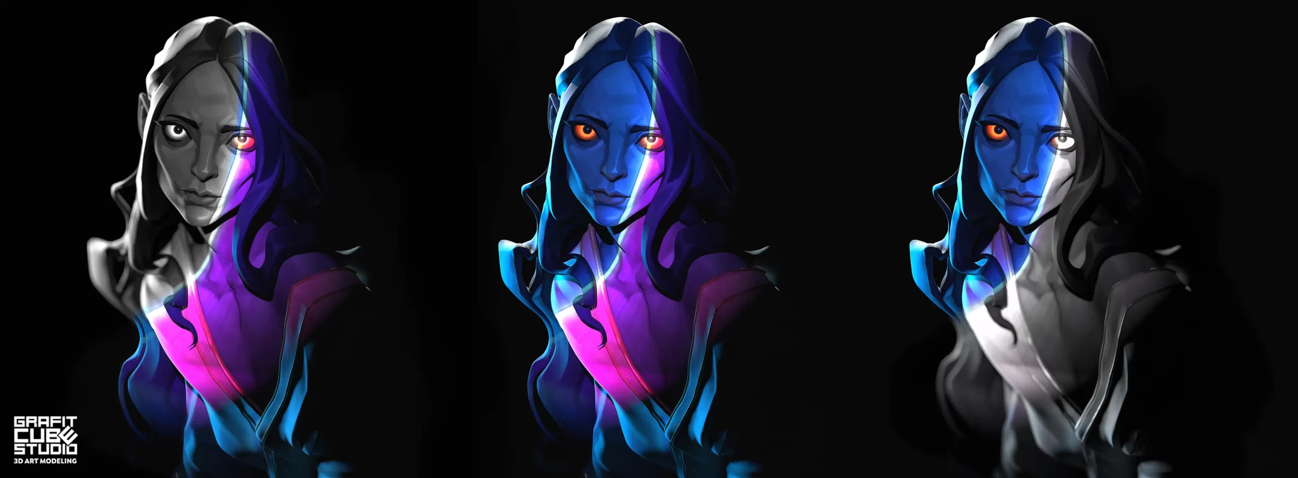 ​【3D艺术家必看】这个暗夜精灵的眼睛会说话！-次世代模型库