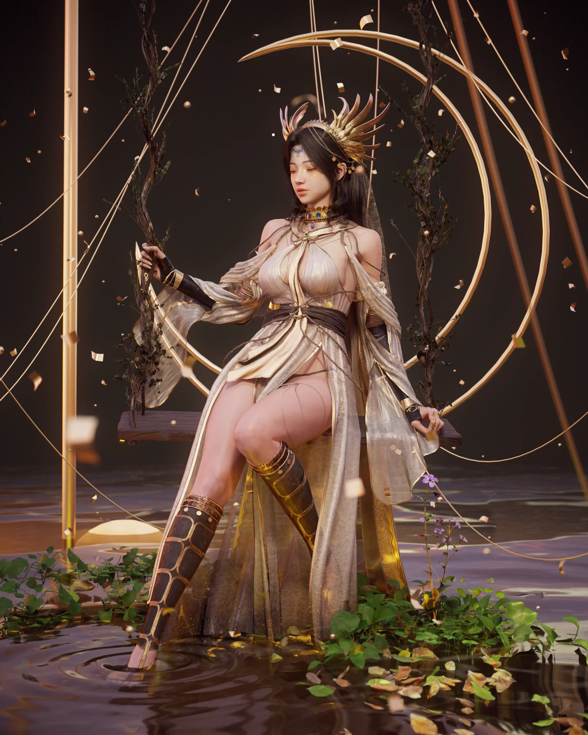 融合了东西方美学的3D 奇幻女祭司角色 3D 奇幻女祭司角色