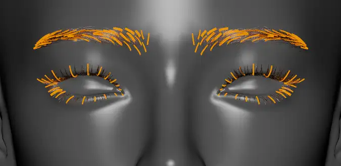 融合东西方美学的3D奇幻女祭司角色:李东贤的3D角色美学与技术工作流揭秘-次世代模型库 3D 奇幻女祭司角色眉毛部分