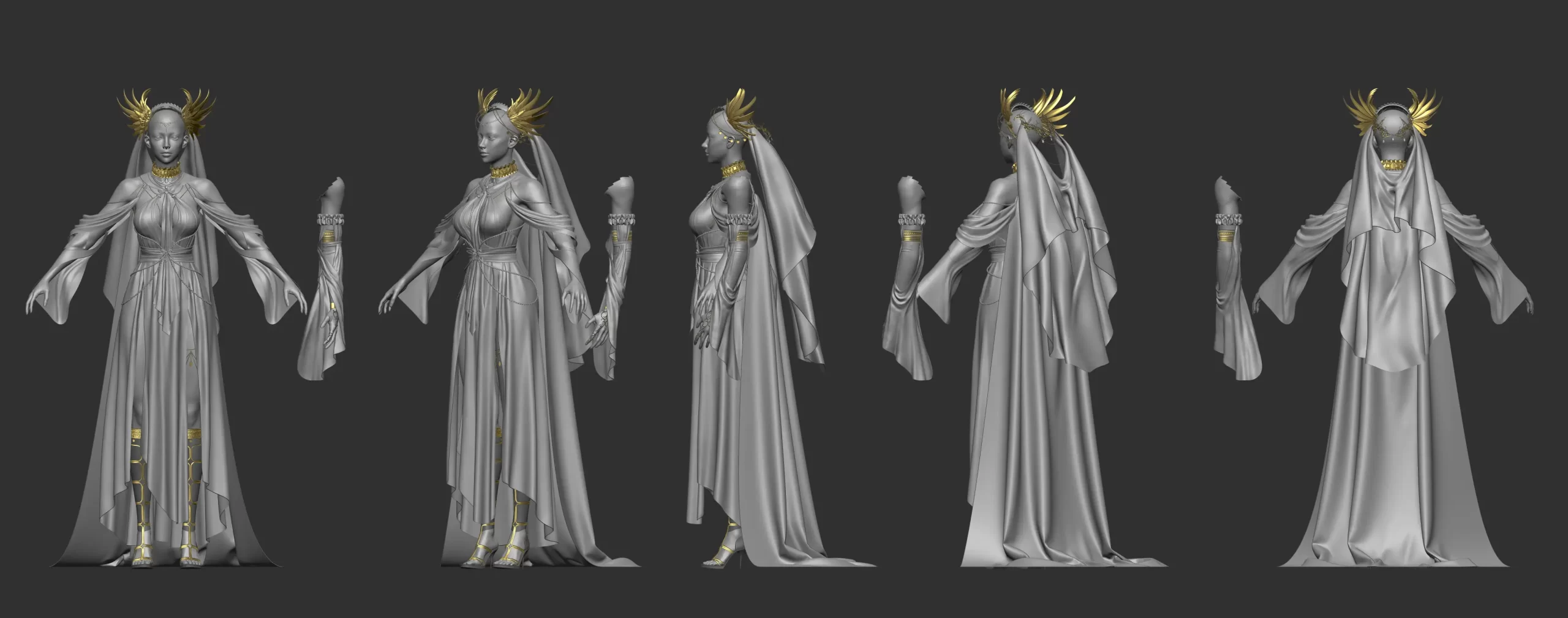 融合东西方美学的3D奇幻女祭司角色:李东贤的3D角色美学与技术工作流揭秘-次世代模型库 融合东西方美学的3D奇幻女祭司角色:李东贤的3D角色美学与技术工作流揭秘-次世代模型库