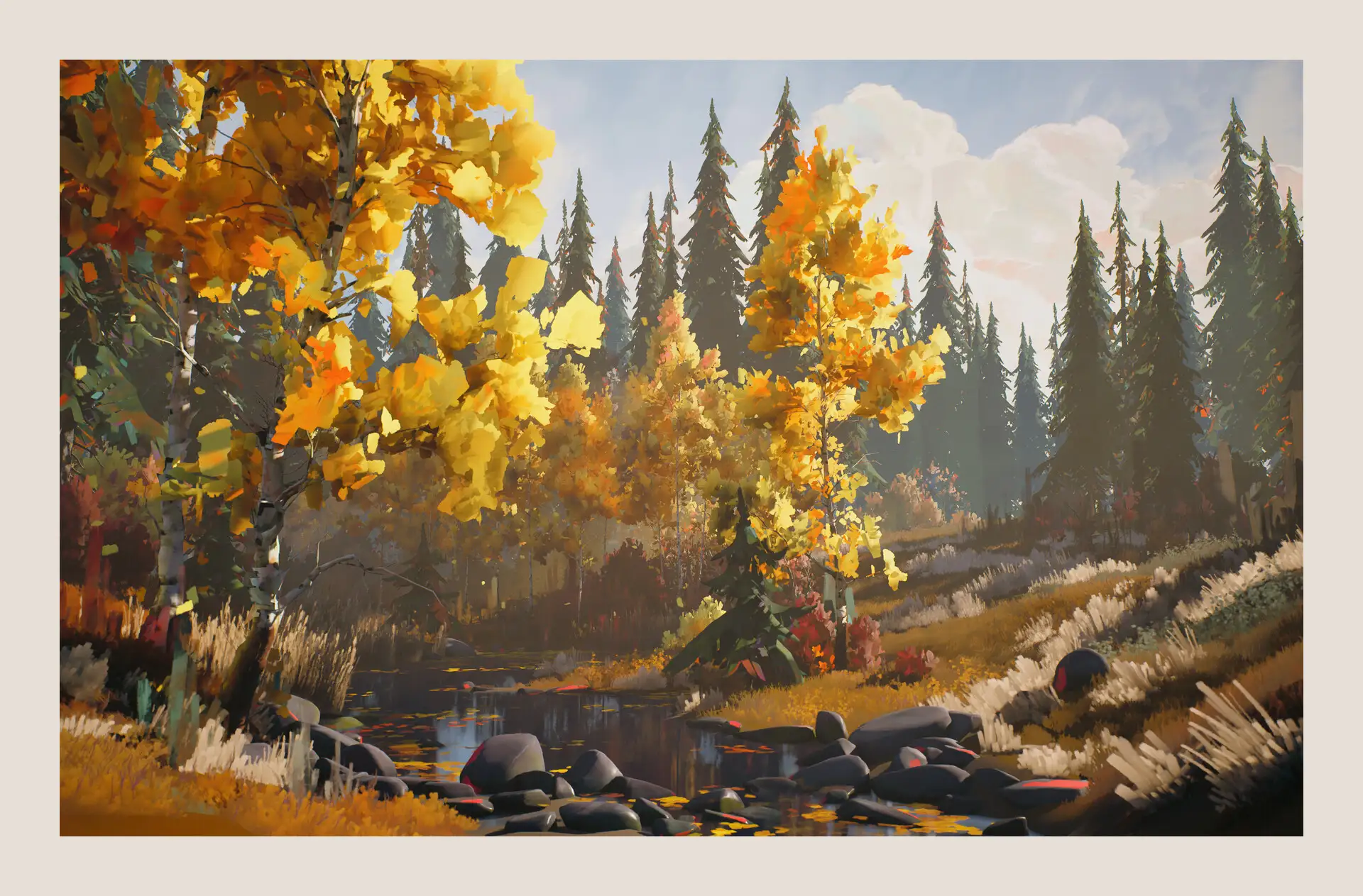 油画效果的3D场景效果