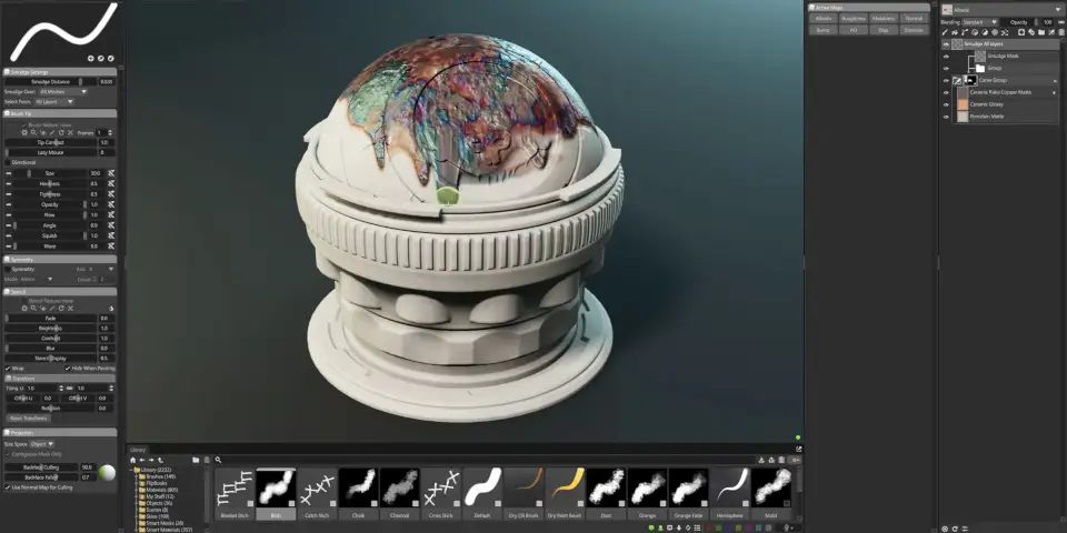 Marmoset Toolbag 5.02 涂抹工具