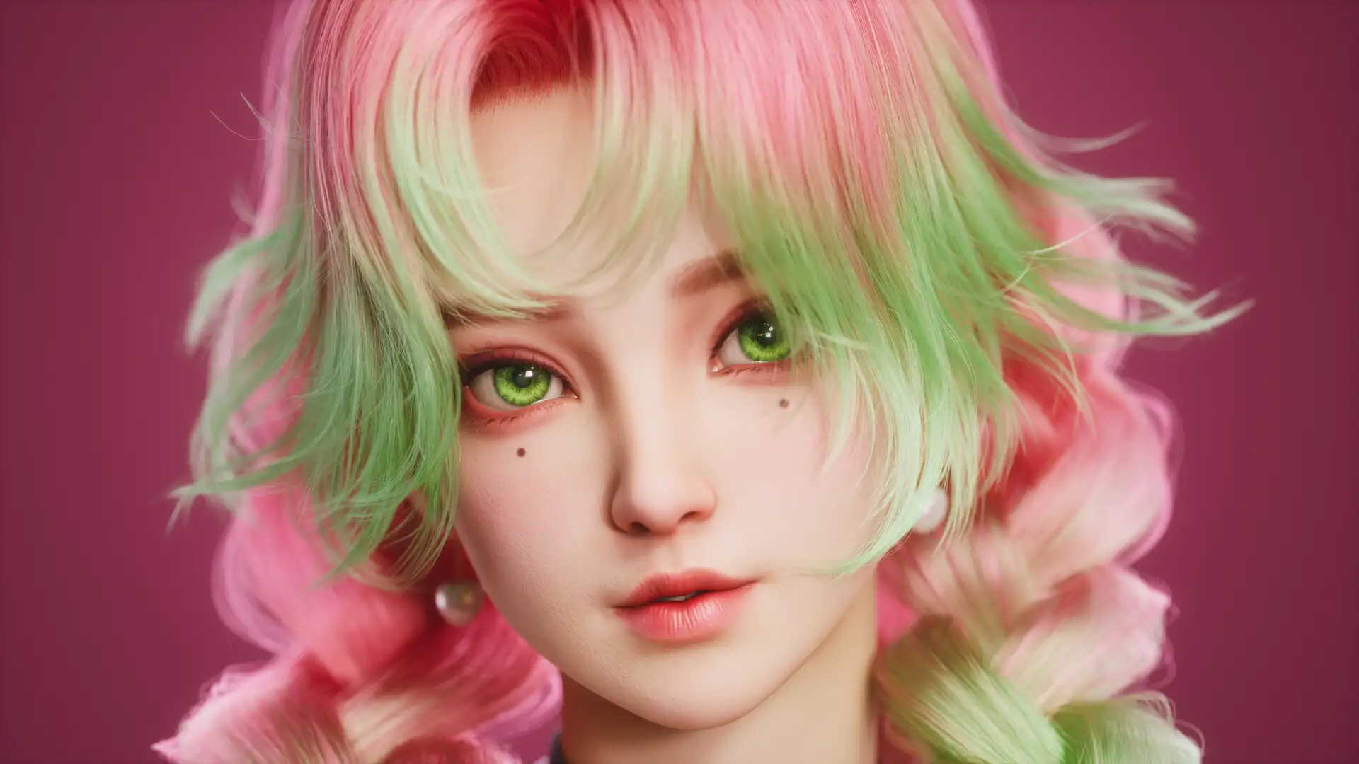 《鬼灭之刃》恋柱蜜璃面部特写角度2