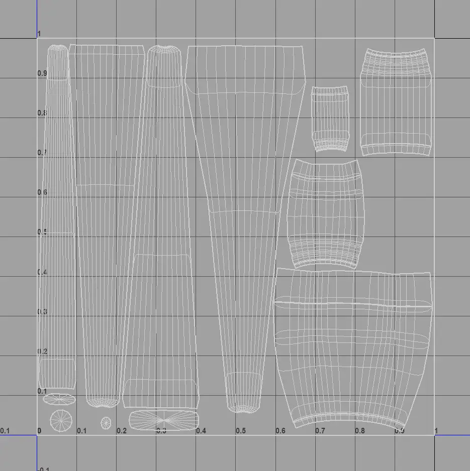 在V-Ray与XGen中打造逼真画笔:技术全解析-次世代模型库 笔刷模型制作 Maya UV编辑界面