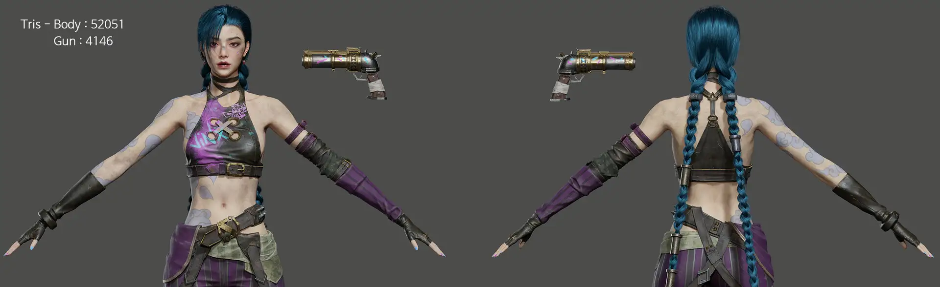 重塑金克丝：Ji Chang Choi融合亚洲特征与《双城之战》美学的3D创作-次世代模型库