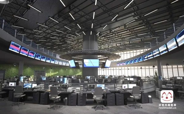 现代新闻演播室场景