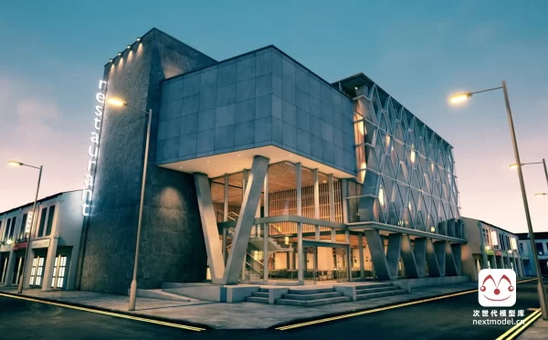 现代风餐厅\街道夜景场景