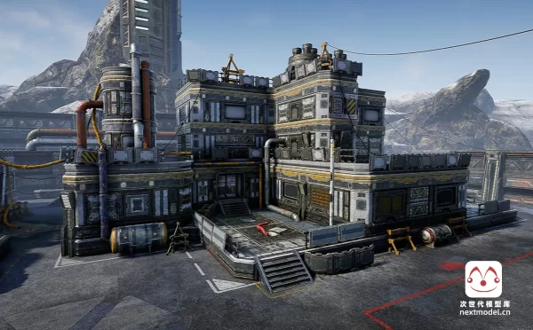 科幻模块化前哨站\工厂场景