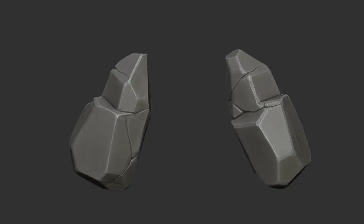 小镇的海滩岩石雕刻原始模型