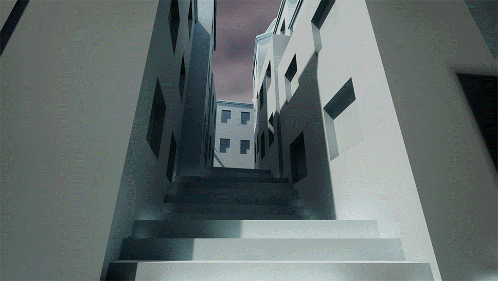 风格化的意大利小镇创作过程的最终效果展示