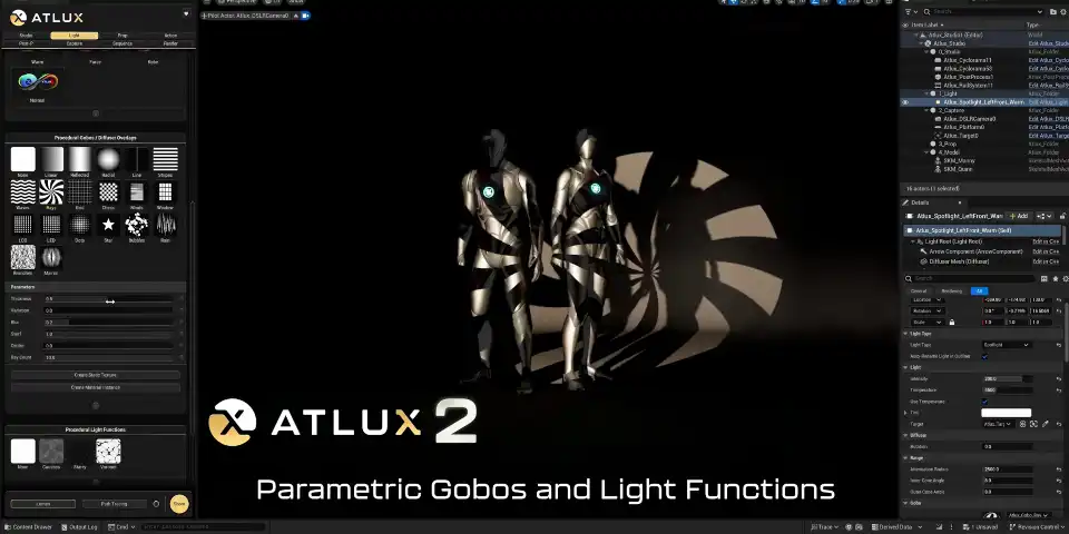 Atlux λ 2:在 Unreal Engine 中搭建虚拟 3D 扫描影棚-次世代模型库 Atlux λ 2新增灯光类型、灯光控制与程序化 Gobo 系统