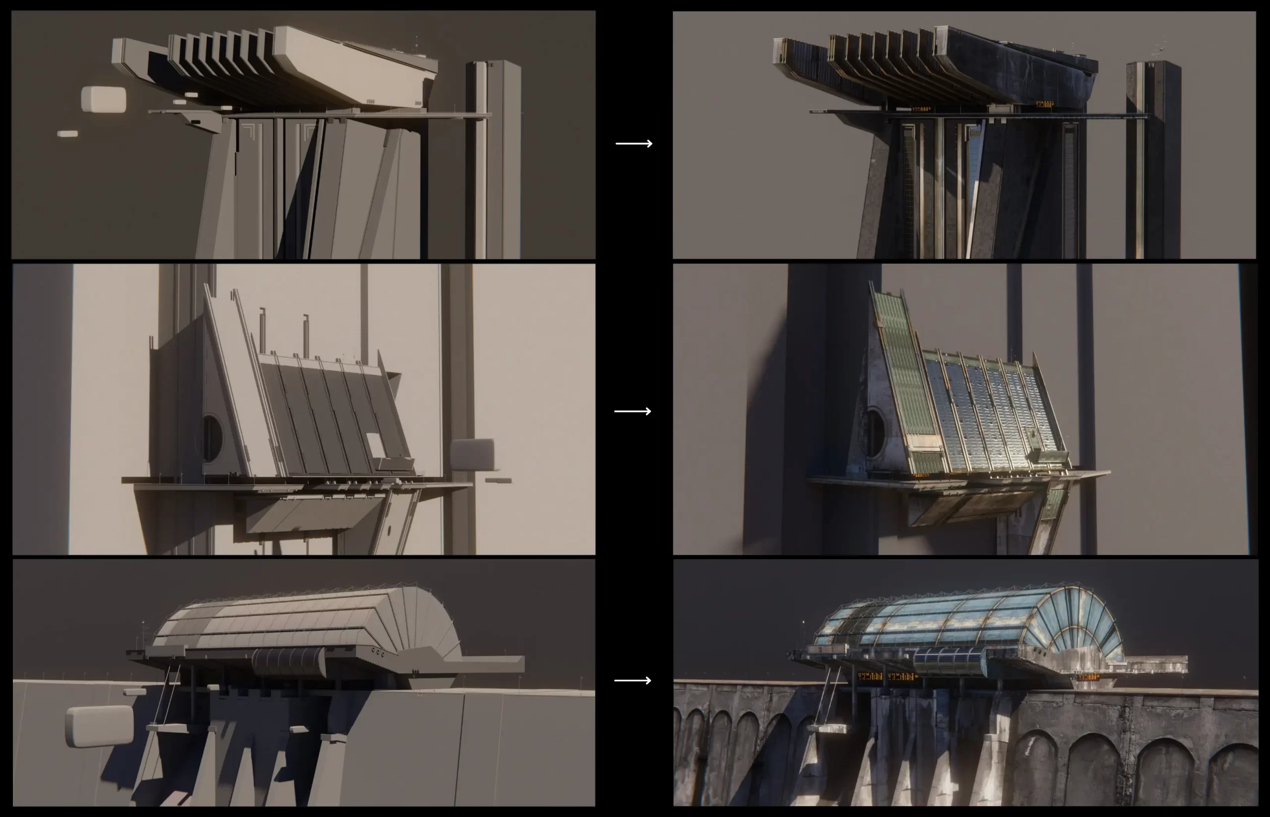 使用 Blender 设计粗野主义航站楼|3D 环境概念艺术全流程-次世代模型库 使用 Blender 设计粗野主义航站楼|3D 环境概念艺术全流程-次世代模型库